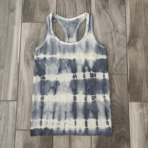 Lululemon Swiftly Tech Racer Back Tie Dye Tank Top Size 6 Blue White